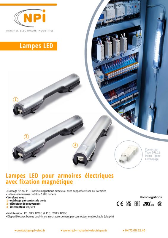 Eclairage led pour armoires électriques - catalogue NPi