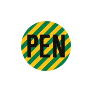 Étiquette signalétique ronde neutre protégé